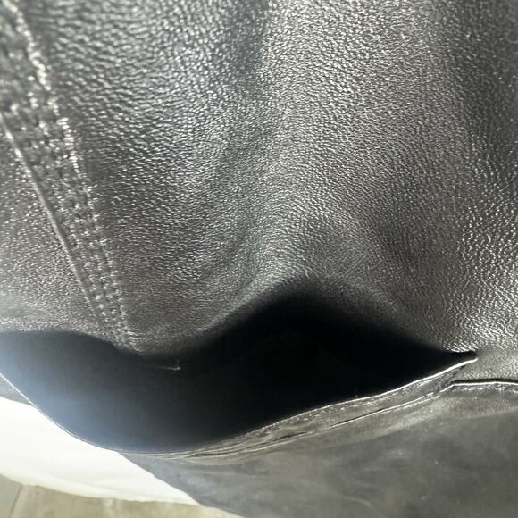 Neiman Marcus Women’s Medium (M) Black Genuine Leather Overcoat Jacket, Classic - Picture 9 of 11